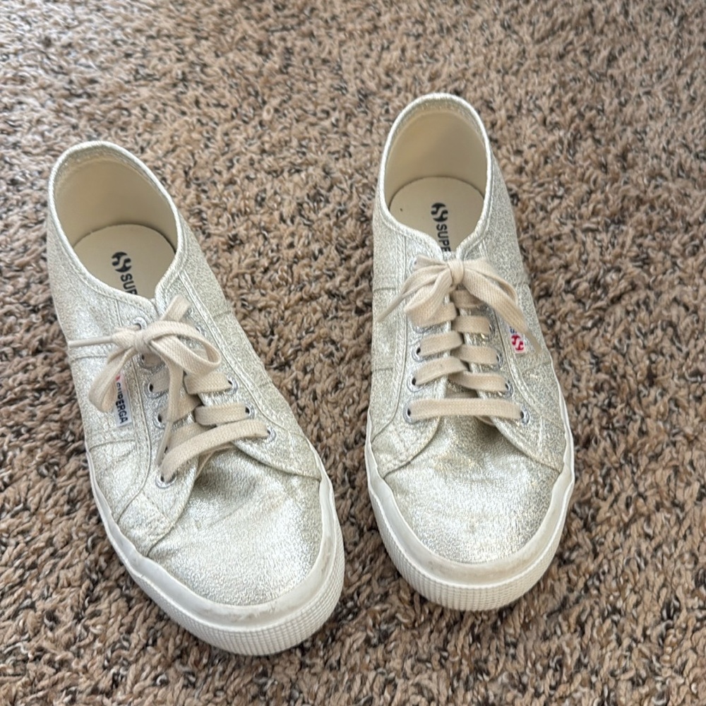Silver Glitter Superga Sneakers